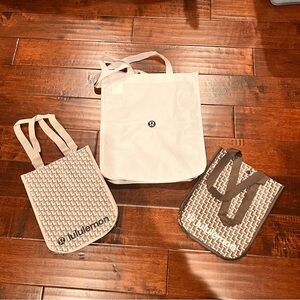 Lululemon Tote Bag Trio - 2 small and one large